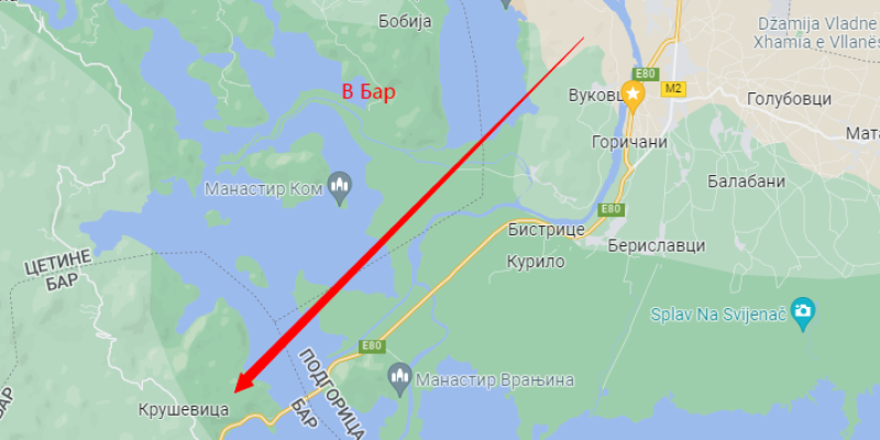 Вирпазар и крепость Бесац на пути между Подгорицей и Баром